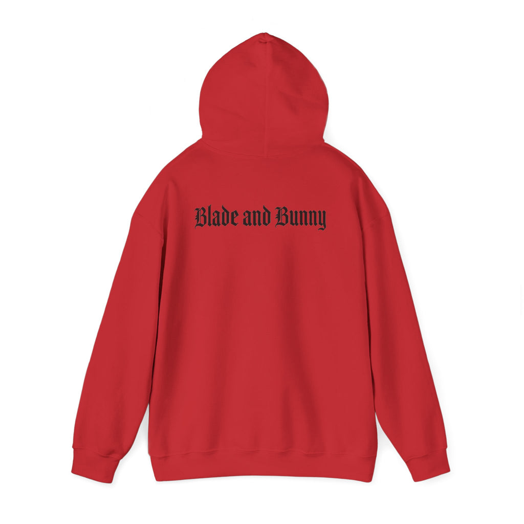Horror Teddy Hoodie — Bloody Knife Plush Graphic Hooded Sweatshirt