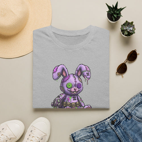Cute Grunge Purple Stitched Bunny T-Shirt — "Blake and Bunny" Graphic Tee