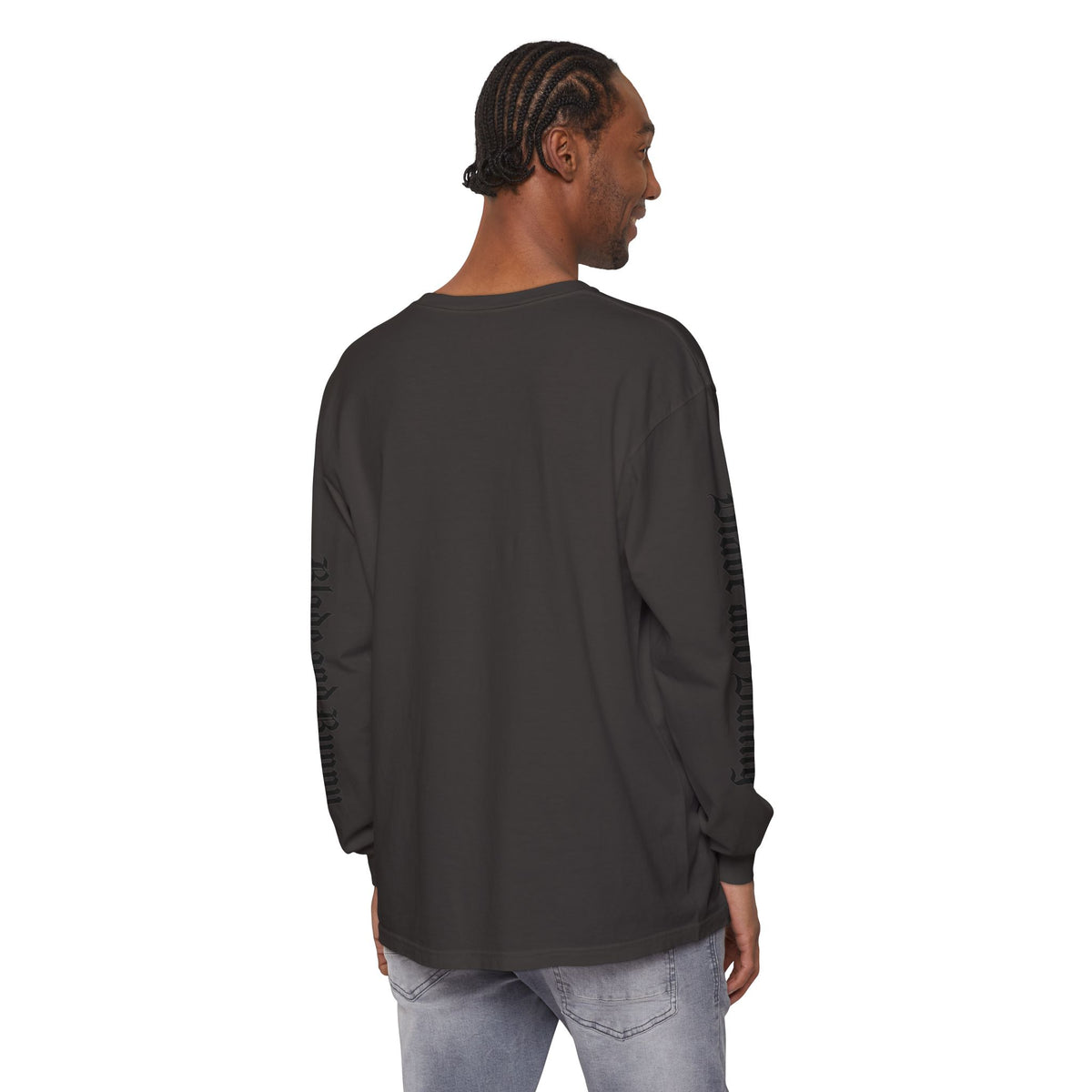 Blade and Bunny Long Sleeve Tee — Distressed Horror Bunny Graphic