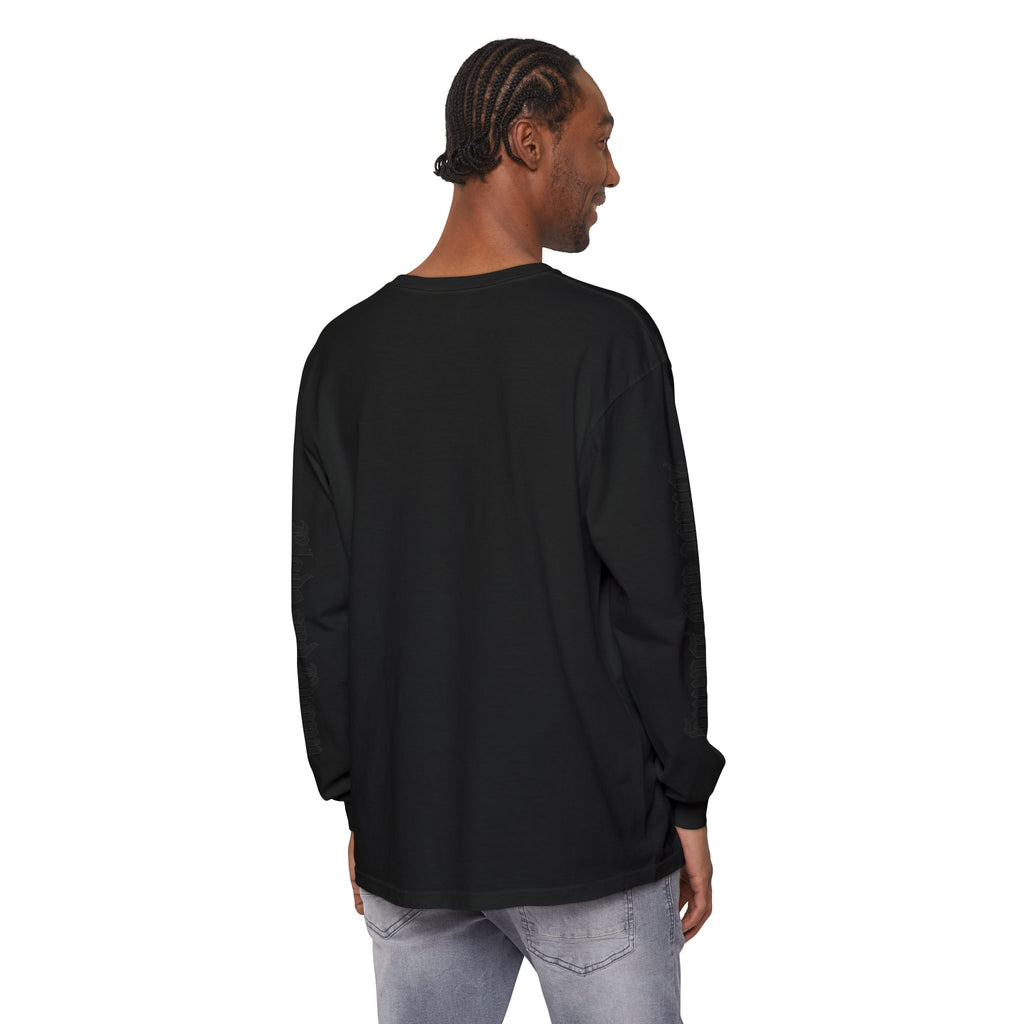 Blade and Bunny Long Sleeve Tee — Distressed Horror Bunny Graphic