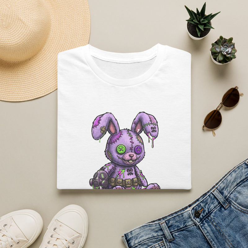 Cute Grunge Purple Stitched Bunny T-Shirt — "Blake and Bunny" Graphic Tee