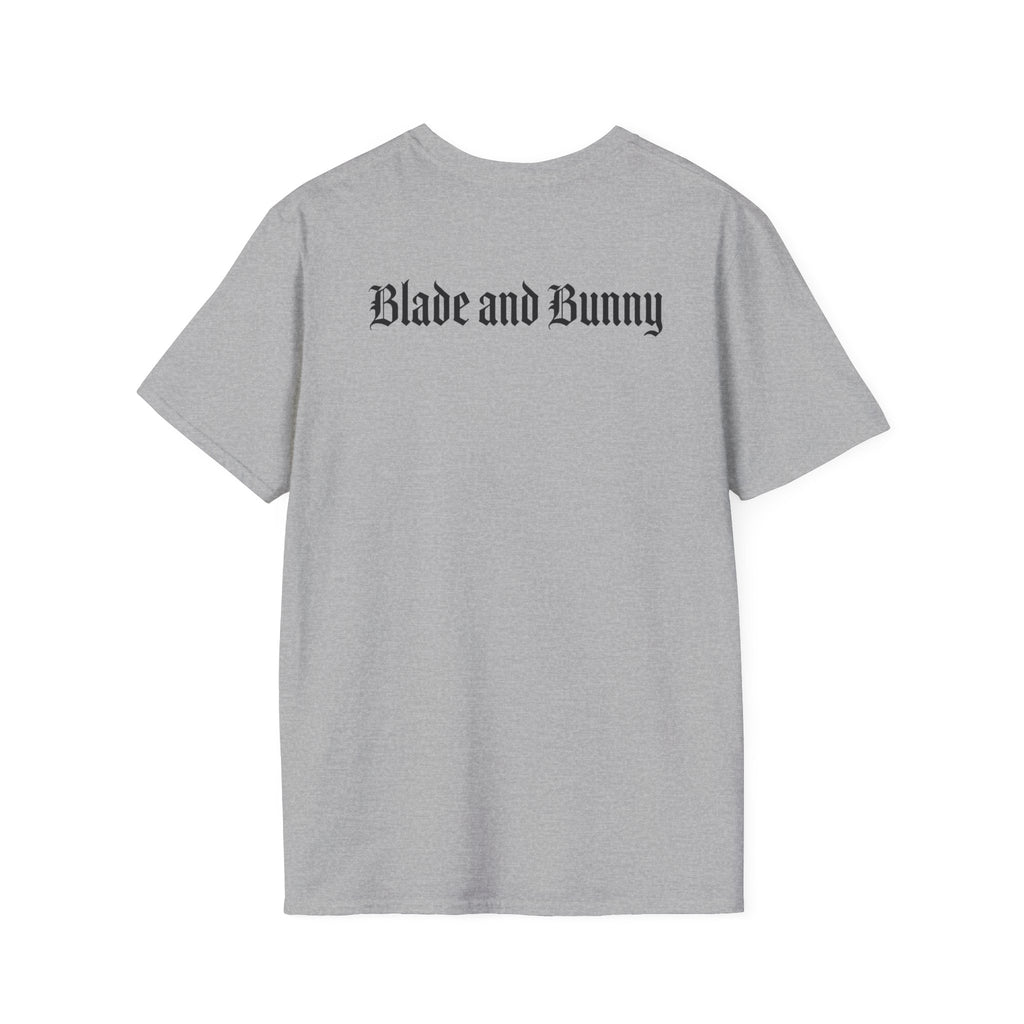 Cute Grunge Purple Stitched Bunny T-Shirt — "Blake and Bunny" Graphic Tee