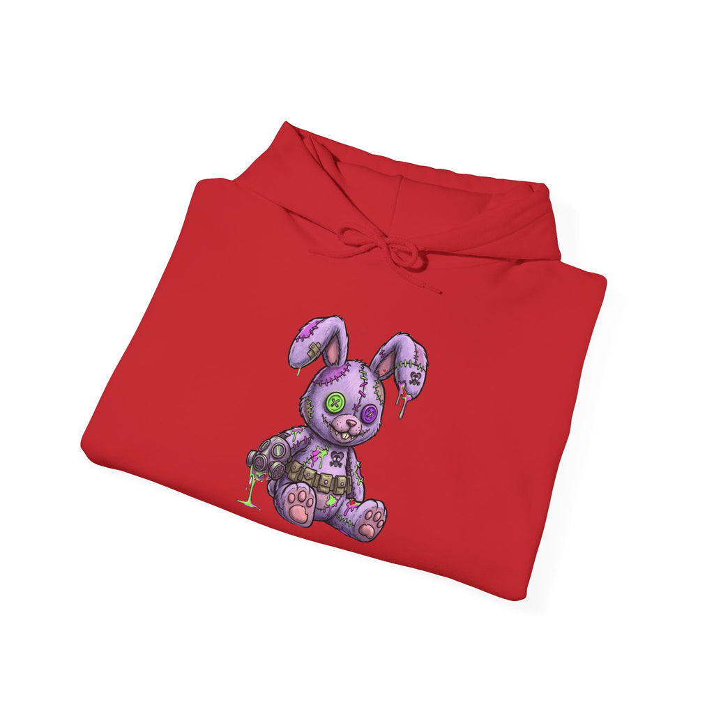 Blade and Bunny Hoodie — Gothic Purple Stitched Bunny Graphic Sweatshirt