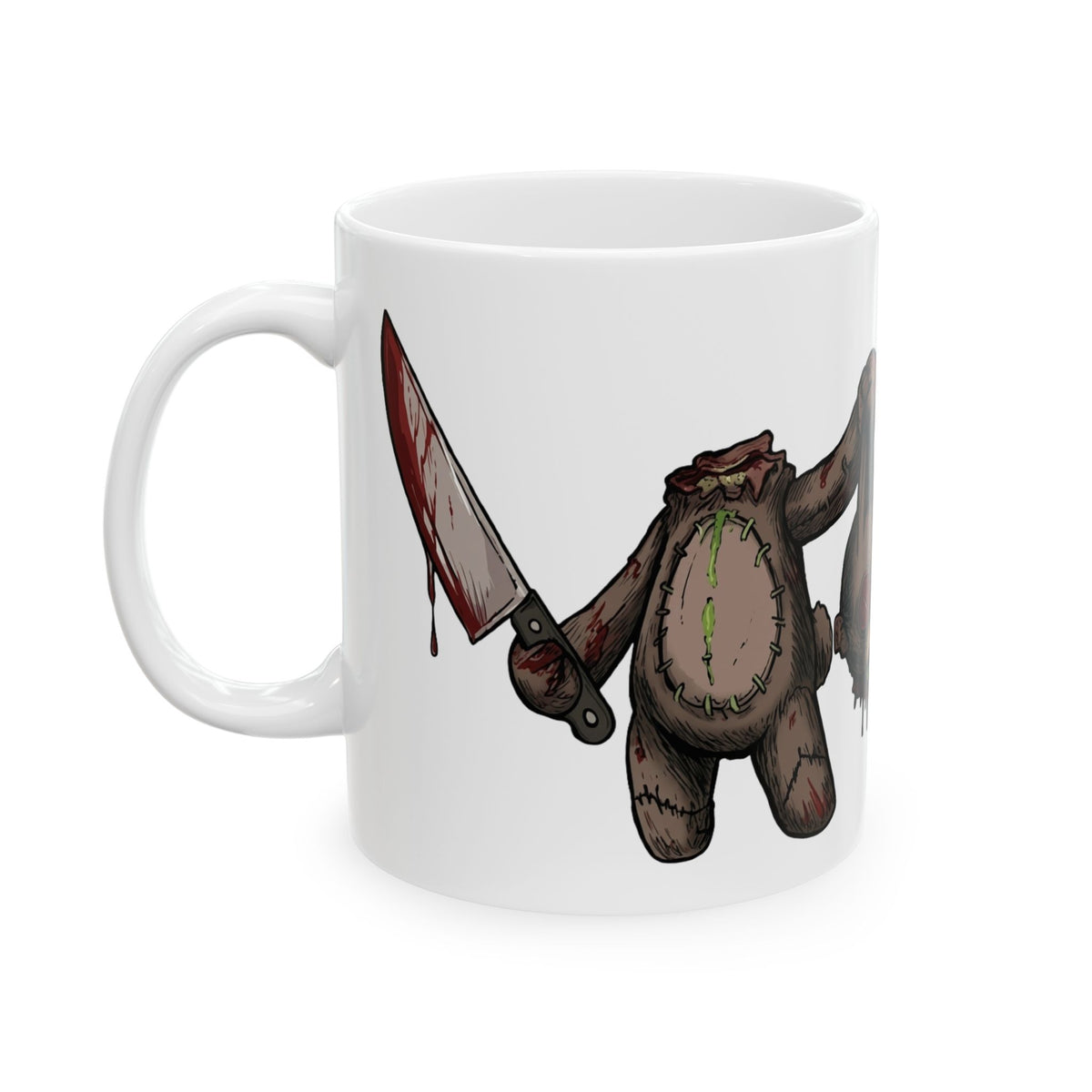Horror Plush Bunny Ceramic Mug — ‘Blackheart Bunny’ Creepy Cute 11/15oz Coffee Cup