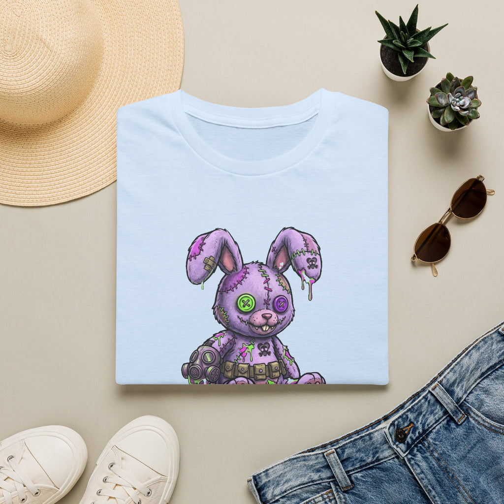 Cute Grunge Purple Stitched Bunny T-Shirt — "Blake and Bunny" Graphic Tee