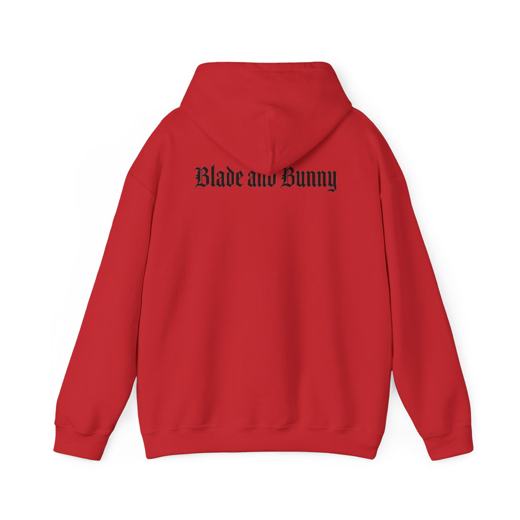 Horror Teddy Hoodie — Bloody Knife Plush Graphic Hooded Sweatshirt